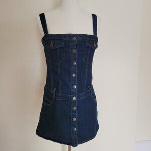 Nitrogen Signature | Y2K Denim Tube Dress with Adjustable Straps | Size Medium